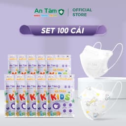 Thumbnail Set 100 cái - Khẩu trang y tế kháng khuẩn 6D cho bé Chính Hãng AN TÂM 1