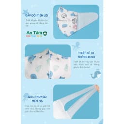 Thumbnail Set 150 cái khẩu trang y tế 3D Nhật Bản cho bé kháng khuẩn, chống tia UV - Chính Hãng AN TÂM 4