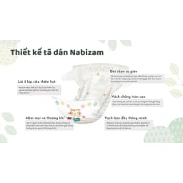 Thumbnail Set 2 Miếng Tã/Bỉm Dán NABIZAM Ultra Thin Siêu Mỏng, Thấm Hút Chống Tràn Size S44/M40/L36/XL32 Từ 4-15kg, 2 Miếng/Set 3