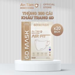 Thumbnail Set 200 cái - Khẩu trang y tế kháng khuẩn 6D chính hãng An Tâm ôm sát khuôn mặt, chống nắng toàn diện 1