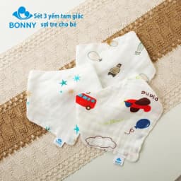 Thumbnail Set 3 Yếm Tam Giác BONNY Sợi Tre Mềm Cho Bé 0-5 Tuổi 2