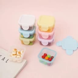 Thumbnail Set 4 Hộp Trữ Đông KidAndMom ,Khay Trữ Đông Có Nắp khoá 4 chiều Đựng Đồ Ăn Dặm Cho Bé Chống Rò Rỉ 4