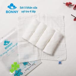 Thumbnail Set 5 Khăn Sữa BONNY 4 Lớp Sợi Tre Mềm Mịn Thấm Hút (KT: 28x28Cm) 1