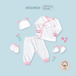 Thumbnail Set 5 Món Đồ Dài Áo Cài Chéo Sơ Sinh MIOMIO - Cho Bé Trai, Bé Gái (Từ 0-3M), Vải Cotton 1
