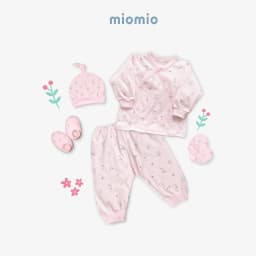 Thumbnail Set 5 Món Đồ Dài Áo Cài Chéo Sơ Sinh MIOMIO - Cho Bé Trai, Bé Gái (Từ 0-3M), Vải Cotton 3
