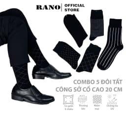 Thumbnail Set 5 đôi tất mang giày tây nam cổ cao RANO sợi cotton cao cấp thấm hút mồ hôi khử mùi Mix5_1 1