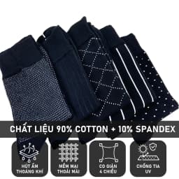 Thumbnail Set 5 đôi tất mang giày tây nam cổ cao RANO sợi cotton cao cấp thấm hút mồ hôi khử mùi Mix5_1 2