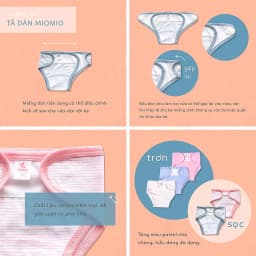Thumbnail Set 5 Tã Dán Vải Sơ Sinh MIOMIO Cho Bé Trai, Bé Gái 0-6tháng, Vải Cotton 100% 2