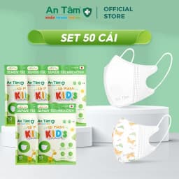Thumbnail Set 50 cái khẩu trang y tế 5D cho bé 3 lớp Vải Không Dệt & Giấy Kháng Khuẩn - Chính Hãng AN TÂM 1