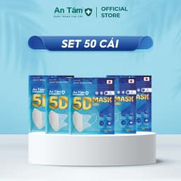 Thumbnail Set 50 cái khẩu trang y tế 5D 3 lớp Vải Không Dệt & Giấy Kháng Khuẩn - Chính Hãng AN TÂM 1