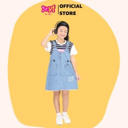 Thumbnail Set đầm yếm gồm áo và yếm jean - YDX033-3 1