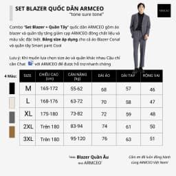 Thumbnail Set áo blazer và quần tây tăng cạp cao cấp  ARMCEO tone sur tone Hàn Quốc tiết kiệm -SB01 2