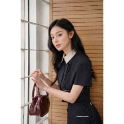 Thumbnail Set Áo cổ đức dâng croptop 2 túi ốp 2T09.2503K, Chân váy chữ A 2 túi ốp 4S11.2503K, bộ đồ công sở tiểu thư thanh lịch JM 4