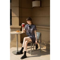 Thumbnail Set Áo croptop cổ đức cách điệu đính nơ in họa tiết 2T06.2502K, Chân váy họa tiết xếp ly 2 tầng 4S06.2502K, Set Monogram 2