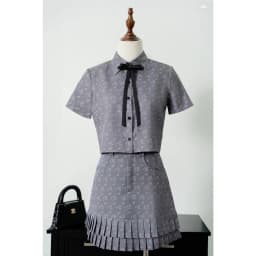 Thumbnail Set Áo croptop cổ đức cách điệu đính nơ in họa tiết 2T06.2502K, Chân váy họa tiết xếp ly 2 tầng 4S06.2502K, Set Monogram 3