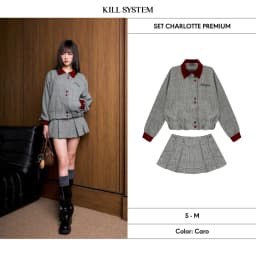 Thumbnail Set áo khoác bomber phối chân váy xếp ly CHARLOTTE - 𝐊𝐈𝐋𝐋 𝐒𝐘𝐒𝐓𝐄𝐌 1