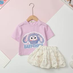 Thumbnail Set áo phông chân váy thương hiệu LITIBABY hình babythree, thỏ, size cho bé từ 2 đến 12 tuổi 2