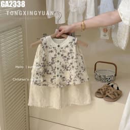 Thumbnail Set Áo Sát Nách Xòe Quần Ống Rộng Xám Cho Bé Gái 1-8 Tuổi MINTSCLOSET Quảng Châu - GA2334 4
