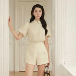Thumbnail Set áo tay bồng bấu ngực 2T23.2504K + quần short túi vuông 3S09.2504K - Bộ đồ áo sơ mi tay bồng quần short thiết kế JM 1
