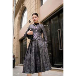 Thumbnail Set Áo Vest Chân Váy Xếp Ly MY WAY Dáng Ngắn Chiết Eo Sang Trọng 3MVB0939 - 3MCXB254 - DE0 1