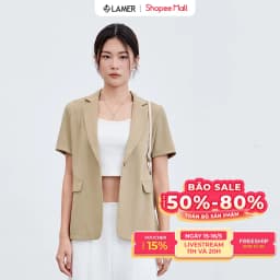 Thumbnail Set Áo vest đờ mi cổ 2 ve phối Quần short ly súp LAMER O65D24H005, O64S24H003 1