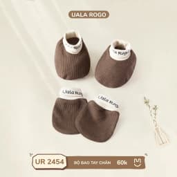 Thumbnail Set bao chân tay mũ cho bé sơ sinh Ualarogo vải Sợi tre Bamboo mềm mịn co giãn 2453 2454 4