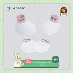 Thumbnail Set bao tay chân mũ cho bé sơ sinh Ualarogo vải Bamboo thấm hút co giãn mềm mại 2144 2145 3