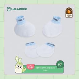 Thumbnail Set bao tay chân mũ cho bé sơ sinh Ualarogo vải Bamboo thấm hút co giãn mềm mại 2144 2145 4