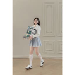 Thumbnail Set bộ áo cổ u phối sơ mi 2T42.2406OG, chân váy xếp ly gắn nơ 4S24.2407OG kiểu dáng tiểu thư thanh lịch thiết kế bởi JM 3