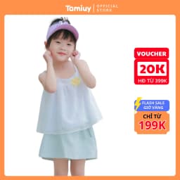 Thumbnail Set Bộ Áo Croptop Phối Quần Váy Thun Năng Động Cho Bé Gái (1-10 Tuổi) 1
