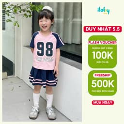 Thumbnail Set bộ bé gái ILABY áo kèm chân váy xếp ly phong cách thể thao cá tính chất liệu thoáng mát [2933] 1