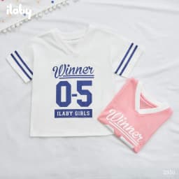 Thumbnail Set bộ cho bé gái ILABY áo oversize và chân váy phong cách thể thao chất liệu cotton thoáng mát [2930 + 3231] 3