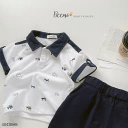 Thumbnail Set bộ Polo cộc tay Beemo in xoả phối cá tay vải cotton cao cấp cho bé trai từ 9-24kg 4042BHB 4