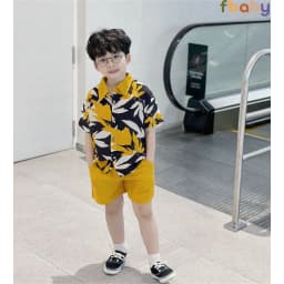 Thumbnail Set bộ sơ mi cộc tay bé trai đũi họa tiết đi biển du lịch hè cổ đức Fbaby FB0524 2