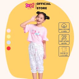 Thumbnail Set bộ thun cho bé gái YF YAX034-3 - Màu quần ngẫu nhiên 1
