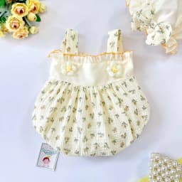 Thumbnail Set Body 2 Dây Họa Tiết Hoa Màu Kem Kèm Nón Cho Bé Gái Sơ Sinh Đến 2 Tuổi MINTSCLOSET - BS6422 1