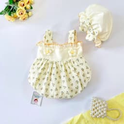 Thumbnail Set Body 2 Dây Họa Tiết Hoa Màu Kem Kèm Nón Cho Bé Gái Sơ Sinh Đến 2 Tuổi MINTSCLOSET - BS6422 2