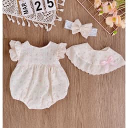 Thumbnail Set Body Chip Hoa Nhí Kèm Yếm Cổ Cho Bé Gái Sơ Sinh 1 2 Tuổi MINTSCLOSET - BS6445 1