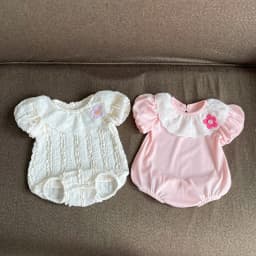 Thumbnail Set Body Cổ Ren Đính Hoa Cho Bé Gái Sơ Sinh 1 2 Tuổi MINTSCLOSET - BS6448 1