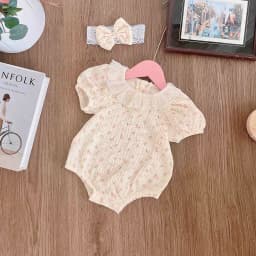 Thumbnail Set Body Họa Tiết Hoa Nhí Cổ Ren Kèm Băng Đô Cho Bé Gái Sơ Sinh 1 2 Tuổi MINTSCLOSET - BS6430 1