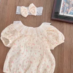 Thumbnail Set Body Họa Tiết Hoa Nhí Cổ Ren Kèm Băng Đô Cho Bé Gái Sơ Sinh 1 2 Tuổi MINTSCLOSET - BS6430 2