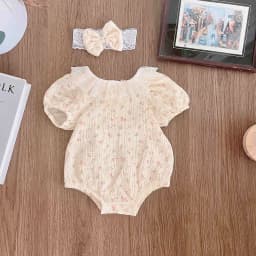 Thumbnail Set Body Họa Tiết Hoa Nhí Cổ Ren Kèm Băng Đô Cho Bé Gái Sơ Sinh 1 2 Tuổi MINTSCLOSET - BS6430 3