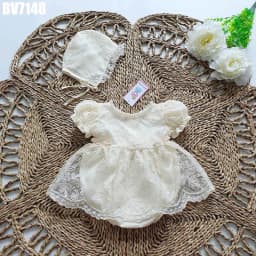 Thumbnail Set body váy kèm turban MINTSCLOSET Mint's Closet tay phồng cổ tàu bé sơ sinh 1 2 tuổi - BV7137 1
