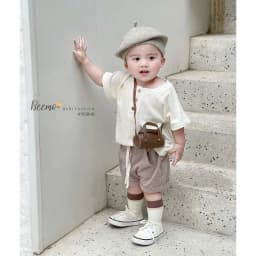 Thumbnail Set cộc tay basic phối khuy gỗ Chất liệu tăm mềm co giãn tạo sự thoải mái B610 2