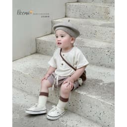 Thumbnail Set cộc tay basic phối khuy gỗ Chất liệu tăm mềm co giãn tạo sự thoải mái B610 3