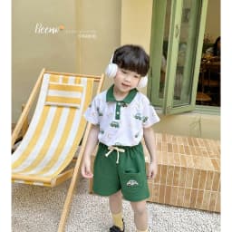 Thumbnail Set cộc tay cổ polo in tràn ô tô Chất thun cotton mềm mát thấm hút tốt thoải mái cho bé B613 3
