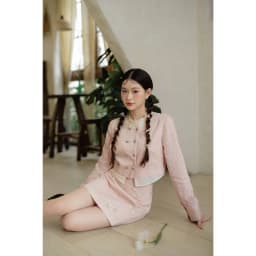 Thumbnail Set đồ áo sơ mi kẻ phối vạt trắng 2 hàng cúc kẻ 2S11.2403RC và chân váy A đính nơ nhỏ kẻ đính nơ 4S10.2403RC JM Dress 1