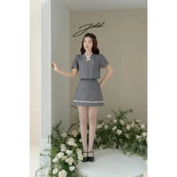 Thumbnail Set đồ áo tay bồng cách điệu cổ 2T49.2407K, chân váy A đè dây gấu 4S26.2407K thiết kế bởi JM Dress Design 3