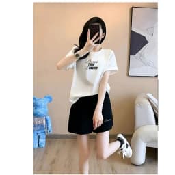 Thumbnail Set đồ nữ mùa hè - Đồ bộ nữ thời trang (áo phông + quần đùi cotton) - LOZA G0287 2