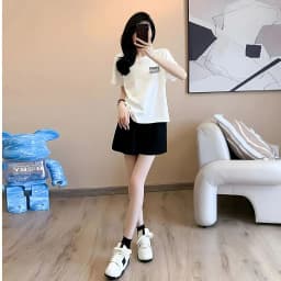 Thumbnail Set đồ nữ mùa hè - Đồ bộ nữ thời trang (áo phông + quần đùi cotton) - LOZA G0287 4